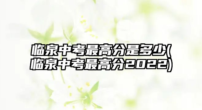 臨泉中考最高分是多少(臨泉中考最高分2022)