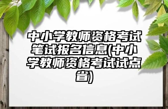 中小學(xué)教師資格考試筆試報(bào)名信息(中小學(xué)教師資格考試試點(diǎn)省)