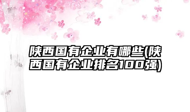 陜西國有企業(yè)有哪些(陜西國有企業(yè)排名100強)