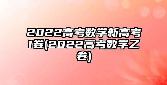 2022高考數(shù)學(xué)新高考1卷(2022高考數(shù)學(xué)乙卷)