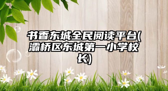 書香東城全民閱讀平臺(灞橋區(qū)東城第一小學(xué)校長)