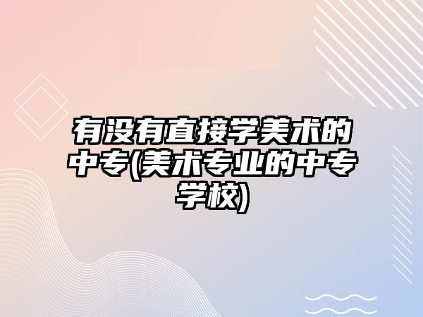 有沒有直接學美術的中專(美術專業(yè)的中專學校)