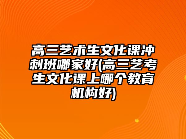 高三藝術(shù)生文化課沖刺班哪家好(高三藝考生文化課上哪個(gè)教育機(jī)構(gòu)好)