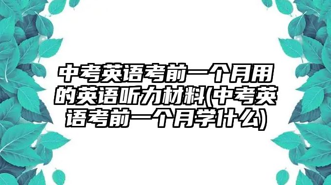 中考英語考前一個月用的英語聽力材料(中考英語考前一個月學什么)