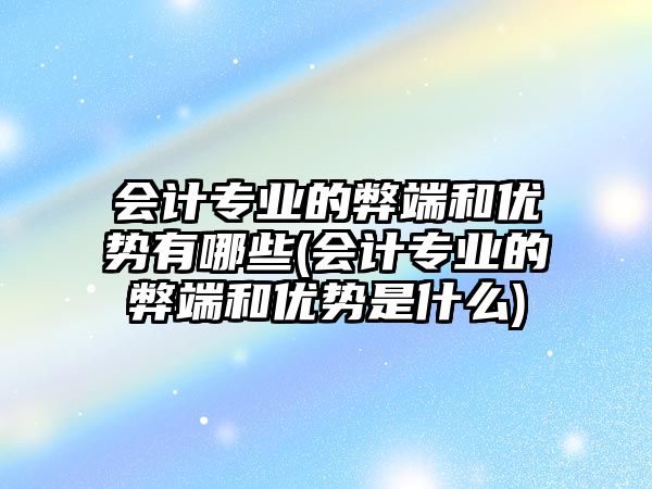 會計專業(yè)的弊端和優(yōu)勢有哪些(會計專業(yè)的弊端和優(yōu)勢是什么)