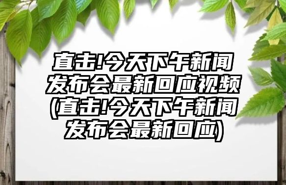 直擊!今天下午新聞發(fā)布會(huì)最新回應(yīng)視頻(直擊!今天下午新聞發(fā)布會(huì)最新回應(yīng))