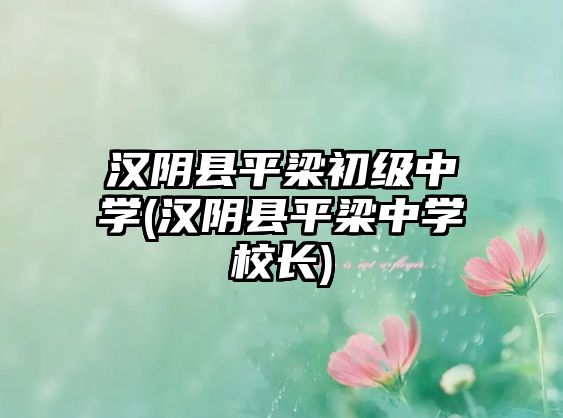 漢陰縣平梁初級中學(xué)(漢陰縣平梁中學(xué)校長)