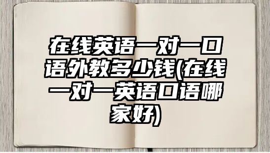 在線英語(yǔ)一對(duì)一口語(yǔ)外教多少錢(qián)(在線一對(duì)一英語(yǔ)口語(yǔ)哪家好)