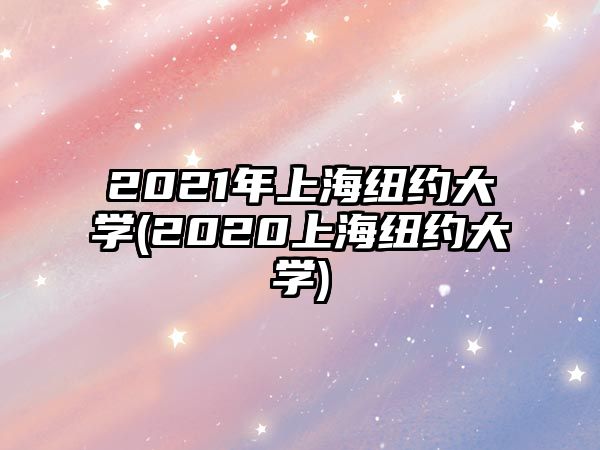 2021年上海紐約大學(2020上海紐約大學)