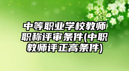 中等職業(yè)學(xué)校教師職稱評審條件(中職教師評正高條件)