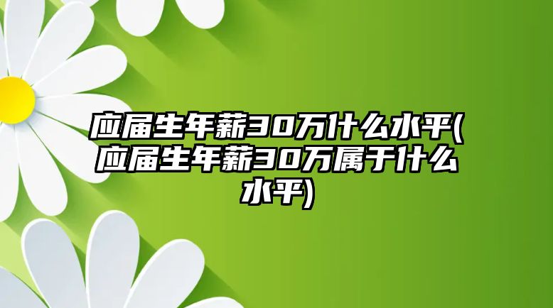 應(yīng)屆生年薪30萬(wàn)什么水平(應(yīng)屆生年薪30萬(wàn)屬于什么水平)