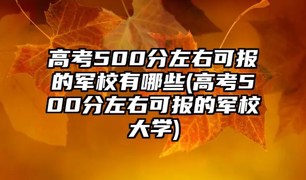 高考500分左右可報的軍校有哪些(高考500分左右可報的軍校大學)