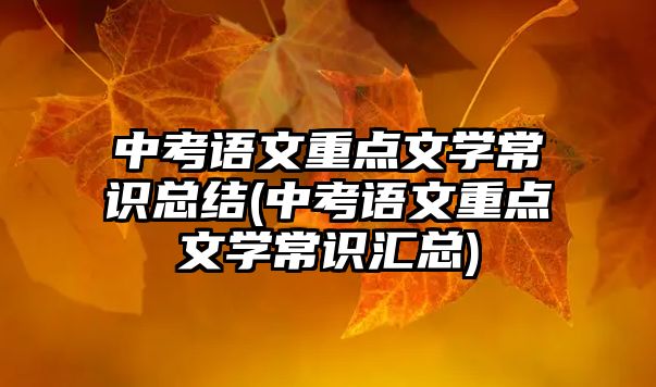 中考語文重點(diǎn)文學(xué)常識(shí)總結(jié)(中考語文重點(diǎn)文學(xué)常識(shí)匯總)