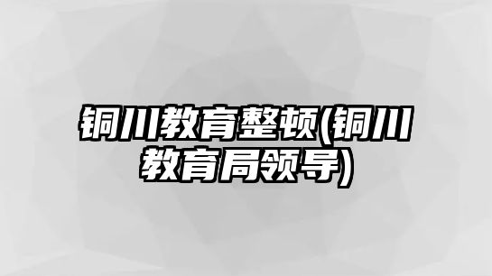 銅川教育整頓(銅川教育局領(lǐng)導(dǎo))