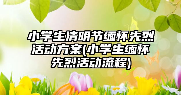 小學生清明節(jié)緬懷先烈活動方案(小學生緬懷先烈活動流程)