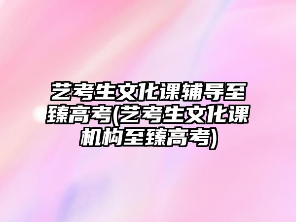 藝考生文化課輔導(dǎo)至臻高考(藝考生文化課機(jī)構(gòu)至臻高考)