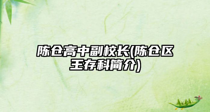 陳倉高中副校長(陳倉區(qū)王存科簡介)