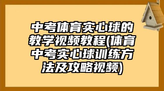 中考體育實(shí)心球的教學(xué)視頻教程(體育中考實(shí)心球訓(xùn)練方法及攻略視頻)