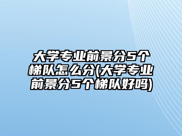 大學(xué)專業(yè)前景分5個梯隊怎么分(大學(xué)專業(yè)前景分5個梯隊好嗎)