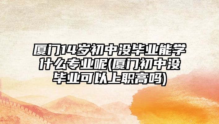 廈門14歲初中沒畢業(yè)能學(xué)什么專業(yè)呢(廈門初中沒畢業(yè)可以上職高嗎)