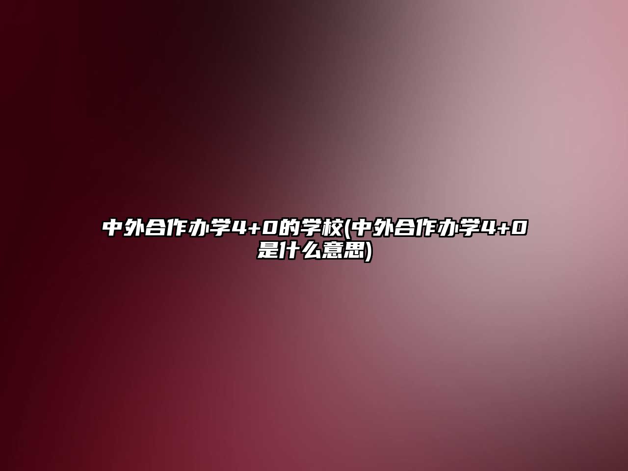 中外合作辦學4+0的學校(中外合作辦學4+0是什么意思)