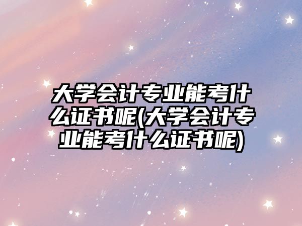 大學(xué)會(huì)計(jì)專業(yè)能考什么證書呢(大學(xué)會(huì)計(jì)專業(yè)能考什么證書呢)