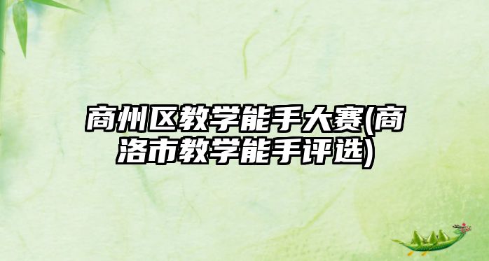 商州區(qū)教學(xué)能手大賽(商洛市教學(xué)能手評(píng)選)