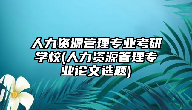 人力資源管理專業(yè)考研學校(人力資源管理專業(yè)論文選題)