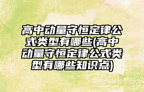 高中動量守恒定律公式類型有哪些(高中動量守恒定律公式類型有哪些知識點)