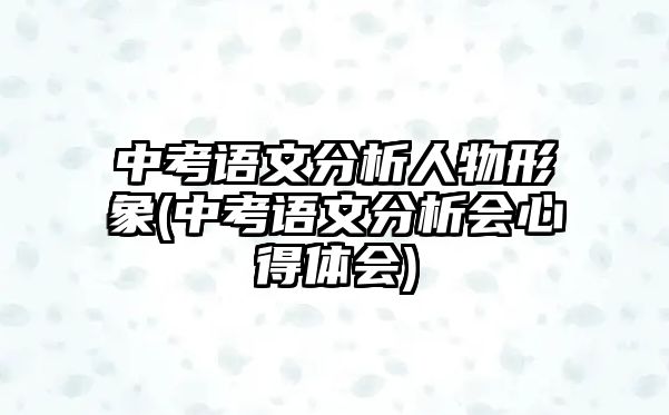 中考語文分析人物形象(中考語文分析會(huì)心得體會(huì))