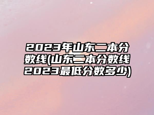 2023年山東二本分?jǐn)?shù)線(山東二本分?jǐn)?shù)線2023最低分?jǐn)?shù)多少)