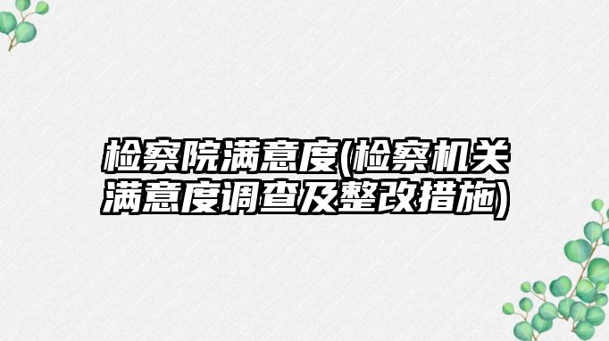 檢察院滿意度(檢察機關滿意度調查及整改措施)