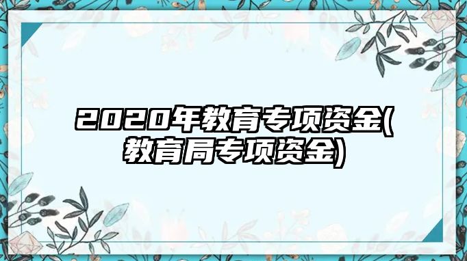 2020年教育專項資金(教育局專項資金)