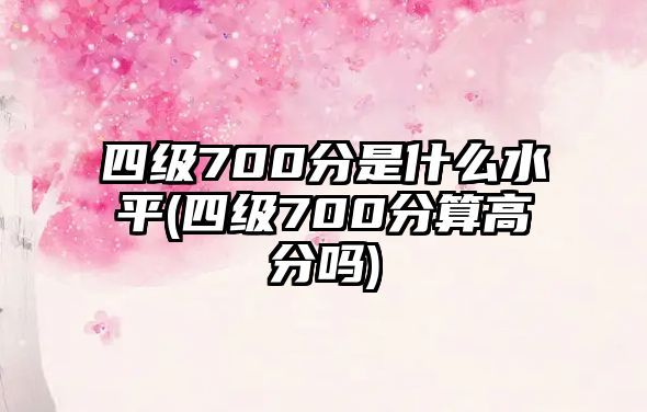 四級(jí)700分是什么水平(四級(jí)700分算高分嗎)