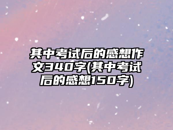 其中考試后的感想作文340字(其中考試后的感想150字)