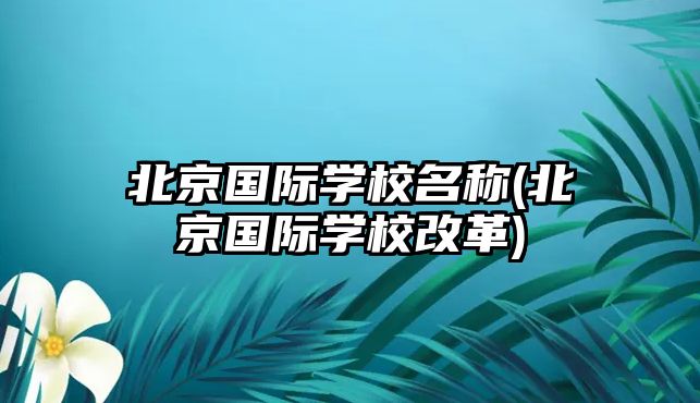 北京國際學校名稱(北京國際學校改革)