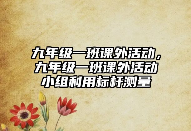 九年級一班課外活動，九年級一班課外活動小組利用標(biāo)桿測量