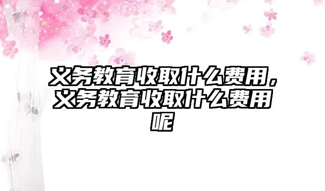 義務(wù)教育收取什么費(fèi)用，義務(wù)教育收取什么費(fèi)用呢