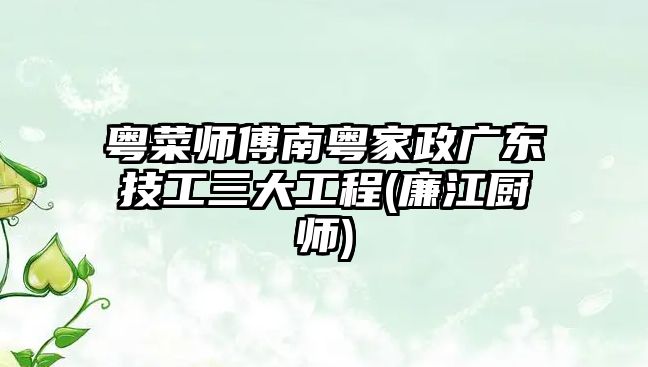 粵菜師傅南粵家政廣東技工三大工程(廉江廚師)