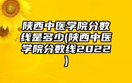 陜西中醫(yī)學院分數(shù)線是多少(陜西中醫(yī)學院分數(shù)線2022)