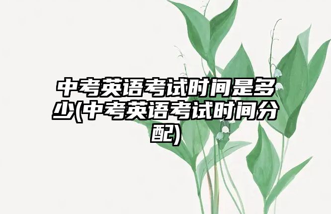 中考英語考試時間是多少(中考英語考試時間分配)