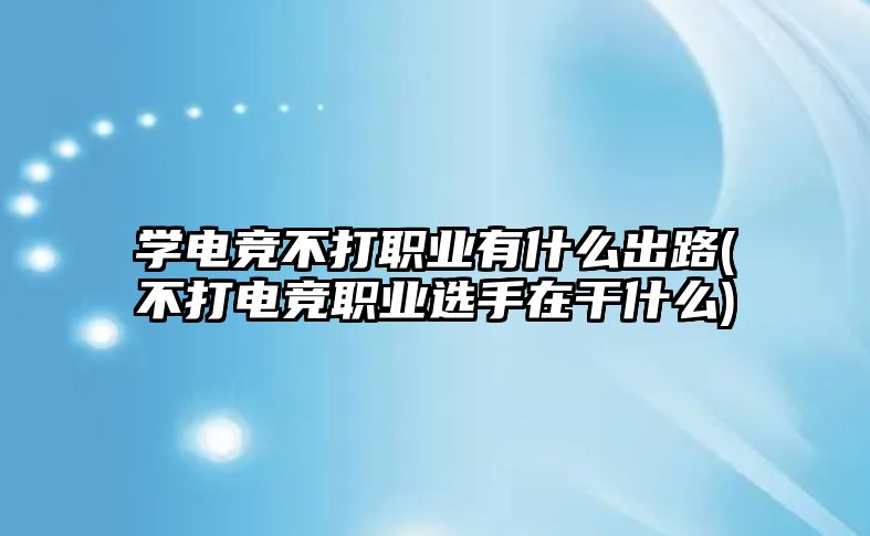 學電競不打職業(yè)有什么出路(不打電競職業(yè)選手在干什么)