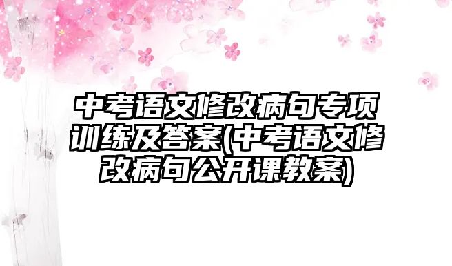 中考語文修改病句專項訓(xùn)練及答案(中考語文修改病句公開課教案)