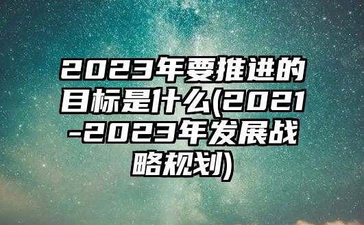 2023年要推進(jìn)的目標(biāo)是什么(2021-2023年發(fā)展戰(zhàn)略規(guī)劃)