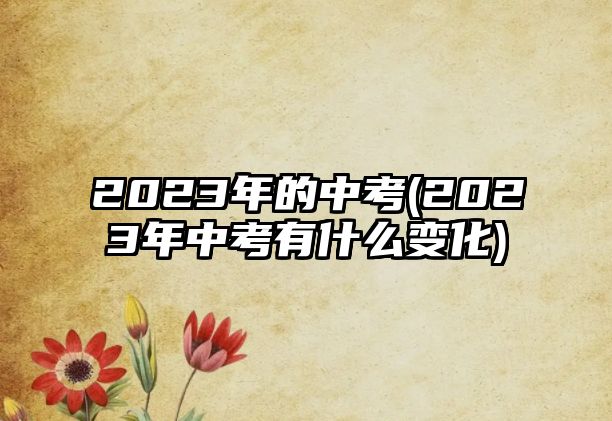 2023年的中考(2023年中考有什么變化)