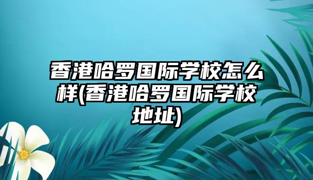 香港哈羅國際學(xué)校怎么樣(香港哈羅國際學(xué)校地址)