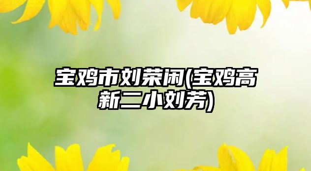 寶雞市劉榮閑(寶雞高新二小劉芳)