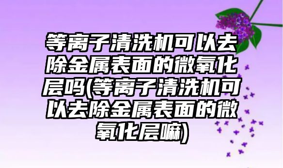 等離子清洗機(jī)可以去除金屬表面的微氧化層嗎(等離子清洗機(jī)可以去除金屬表面的微氧化層嘛)