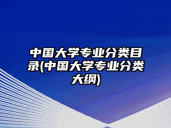 中國大學(xué)專業(yè)分類目錄(中國大學(xué)專業(yè)分類大綱)