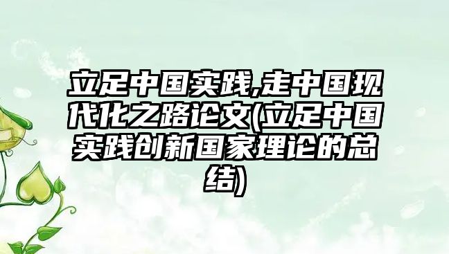 立足中國(guó)實(shí)踐,走中國(guó)現(xiàn)代化之路論文(立足中國(guó)實(shí)踐創(chuàng)新國(guó)家理論的總結(jié))